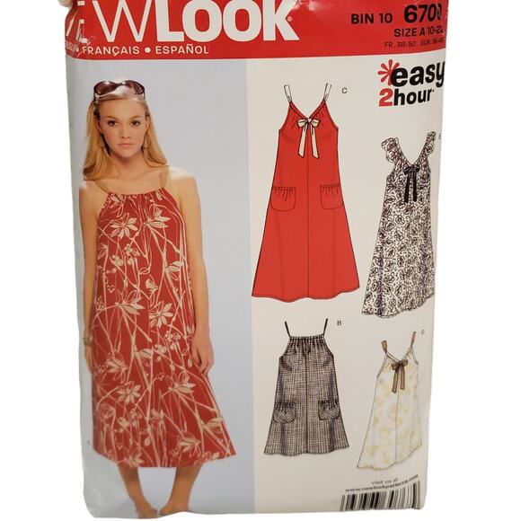 New Look Simplicity A Line Summer Dress Sewing Pattern UNCUT Size 10-22 Dress - Picture 6 of 6